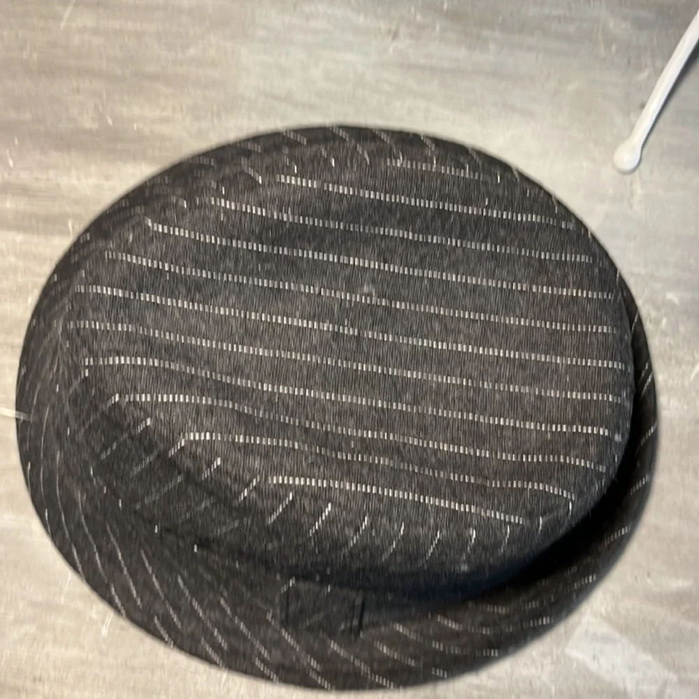 Granule Grey Pinstriped Fedora Hat Wool Blend